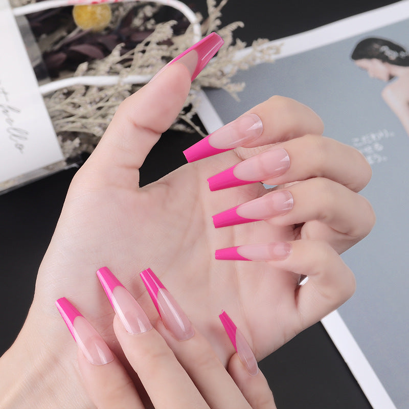 Elegant Stiletto Press-On Nail Set with Two-Tone Design Kalsten