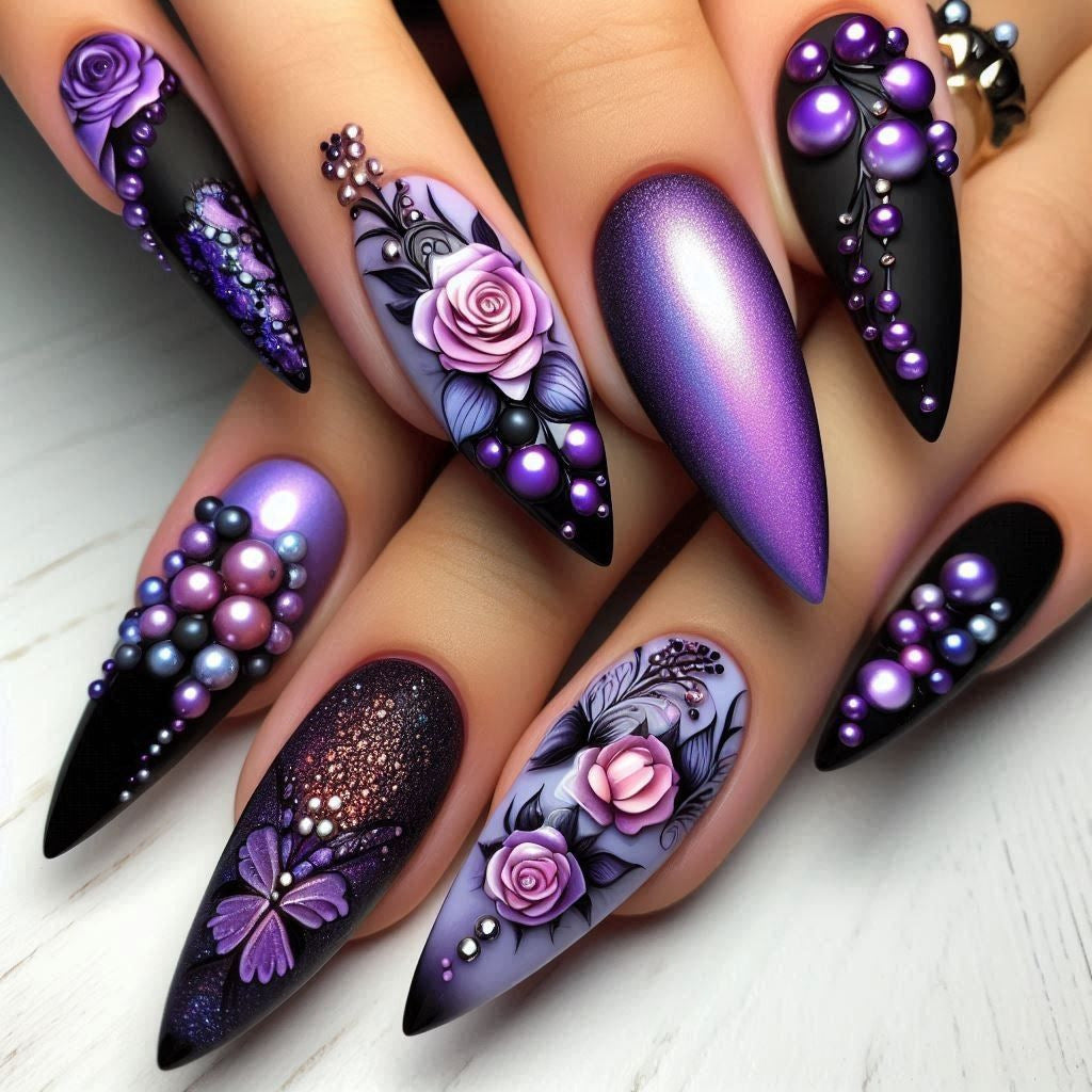 Creative Nail Art with Exotic Leaf Design Kalsten