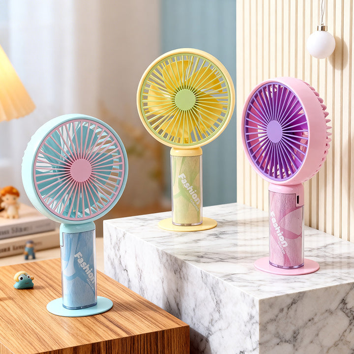Women portable hand fan with flexible tilt mechanism and stylish heart design Kalsten