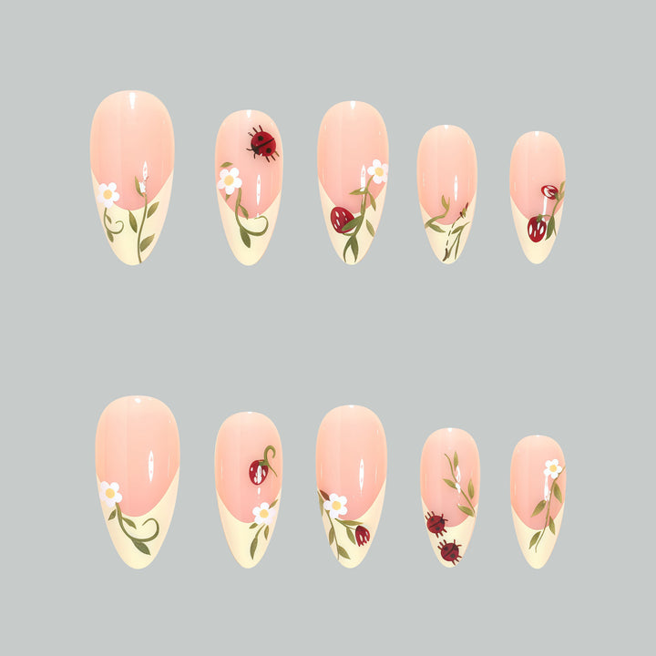 Artistic Floral Stiletto Nail Tips Kalsten