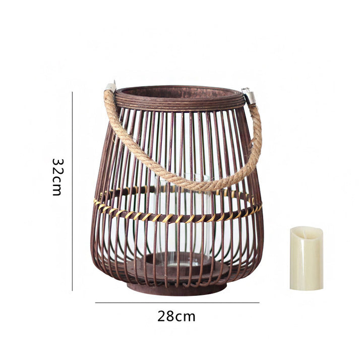 Rustic Rattan Lantern Kalsten