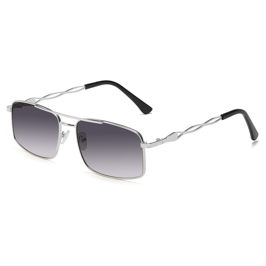 Women's sunglasses with trendy rectangular frame and yellow lenses Kalsten