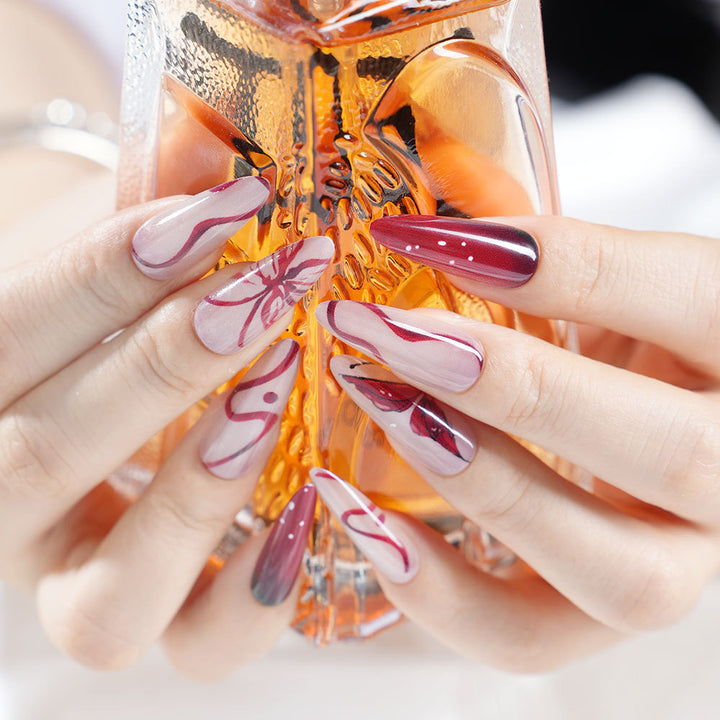 Artistic Long Press-On Nail Design Kalsten