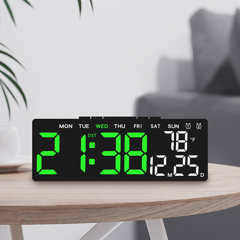 Digital weather alarm clock with large LED display and temperature display Kalsten