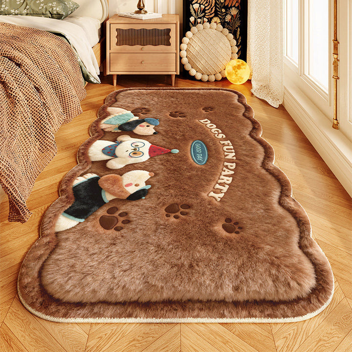 Adorable Dog-Themed Plush Bath Rug