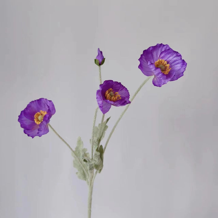 Lifelike Silk Poppy Flower Stem