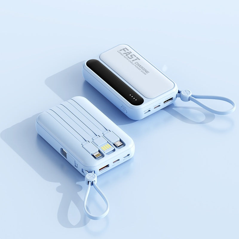 Portable power bank with integrated fast charging ports and multifunctional cable Kalsten