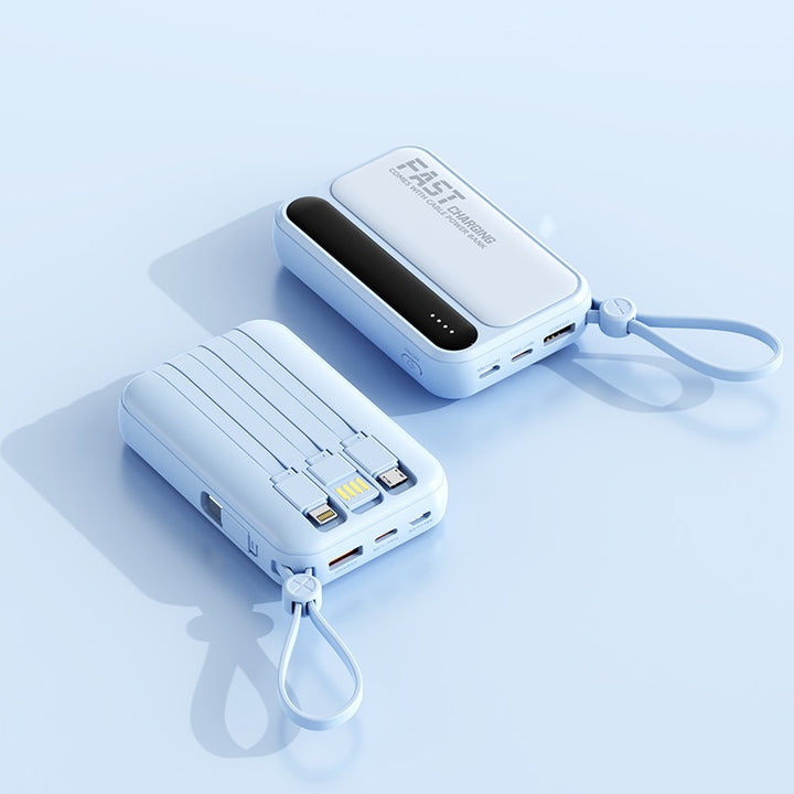 Portable power bank with integrated fast charging ports and multifunctional cable Kalsten