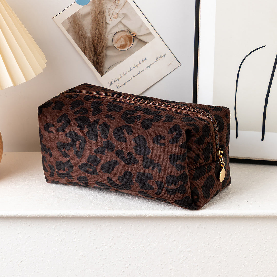 Textured Leopard Print Pencil Case Kalsten