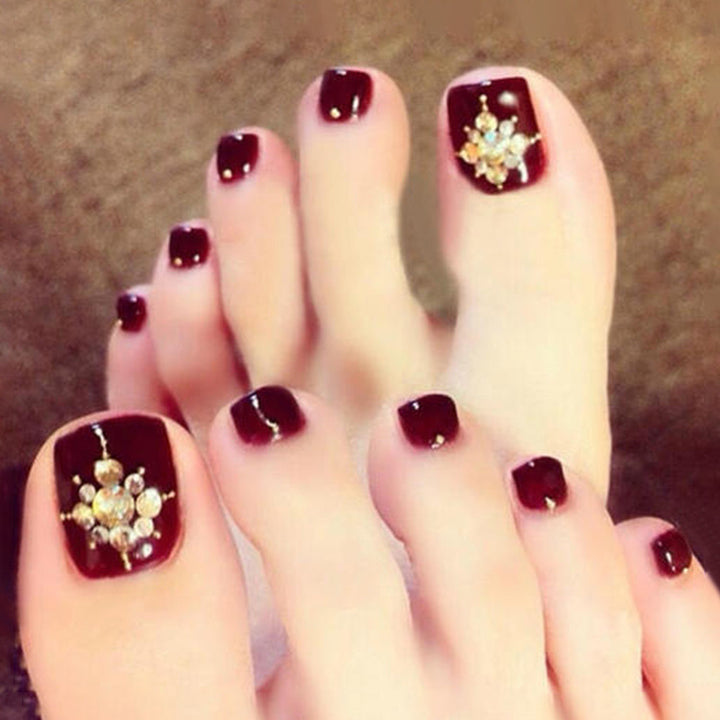 Decorative Crystal-Embellished Press-On Nails Kalsten