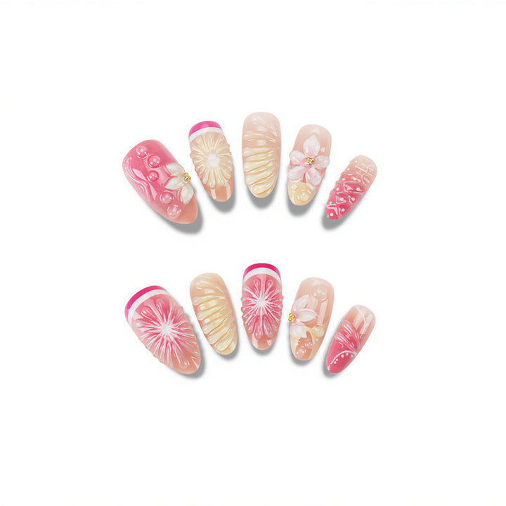Decorative Floral Press-On Nail Set Kalsten