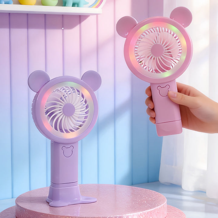 Women's Portable Hand Fan in Cheerful Bear Design Kalsten