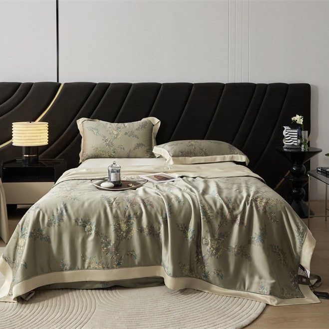 Luxurious satin bedspread set with floral jacquard embroidery Kalsten