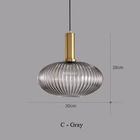 Ribbed Glass Pendant Light