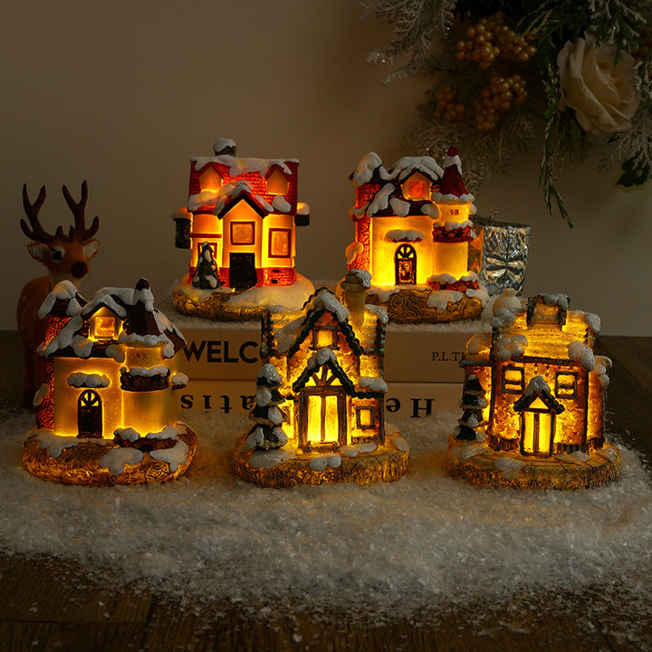 Illuminated Christmas village made of ceramic Kalsten
