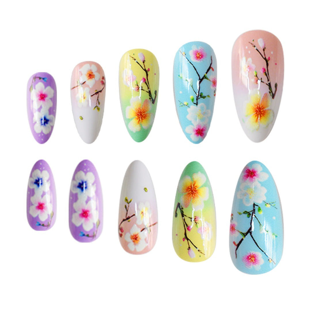 Artistic Floral Press-On Nail Art Extensions Kalsten