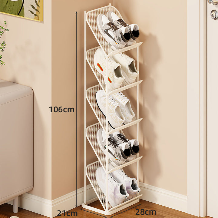 Vertical Angled Mesh Shoe Organizer Rack