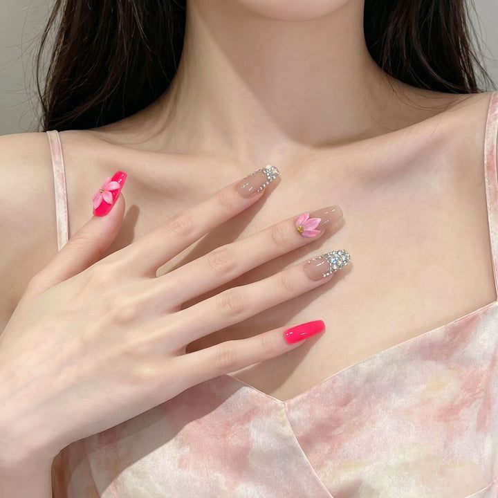 Decorative Floral Press-On Nail Art Set Kalsten 1788224002