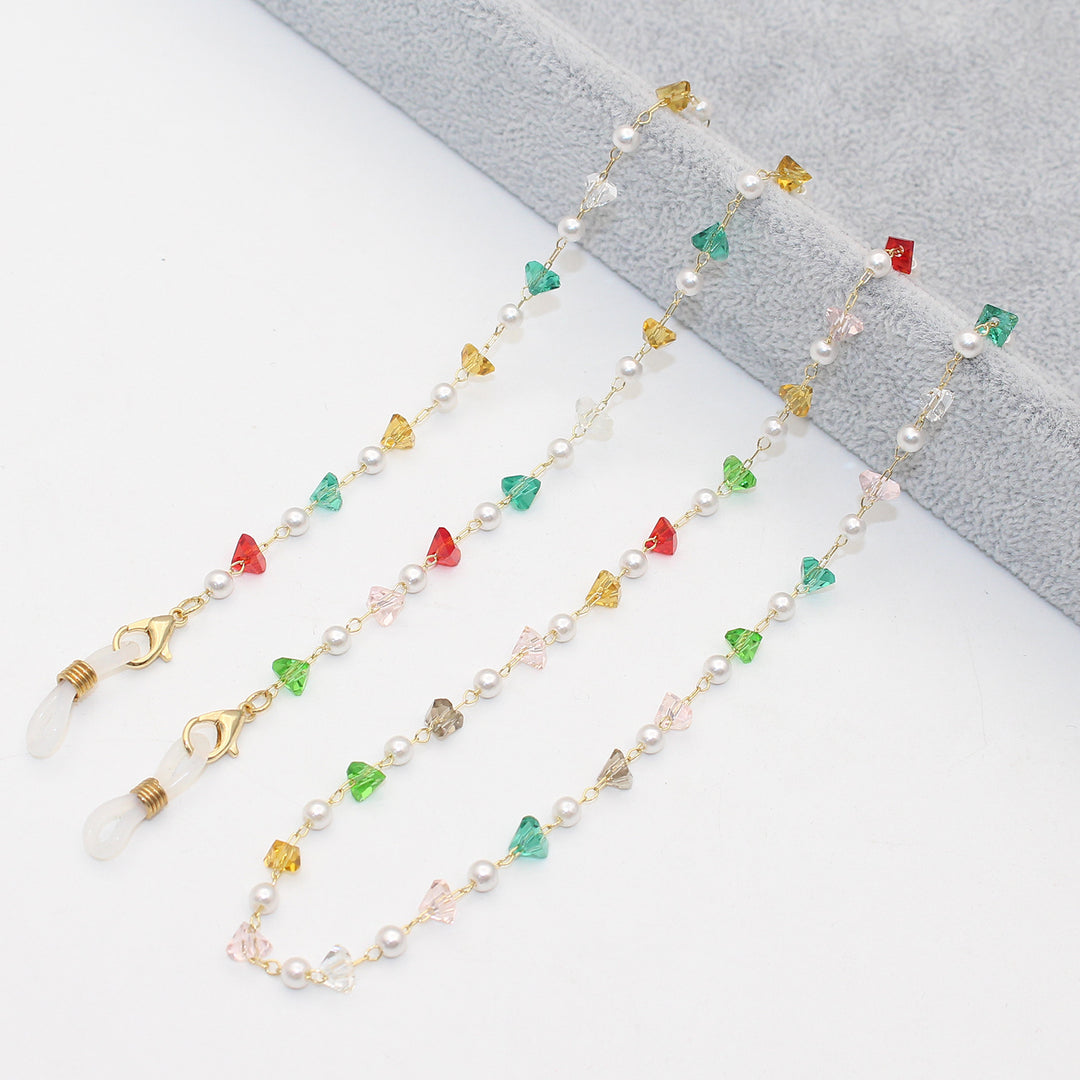 Stylish Pearl and Crystal Eyewear Chain Kalsten