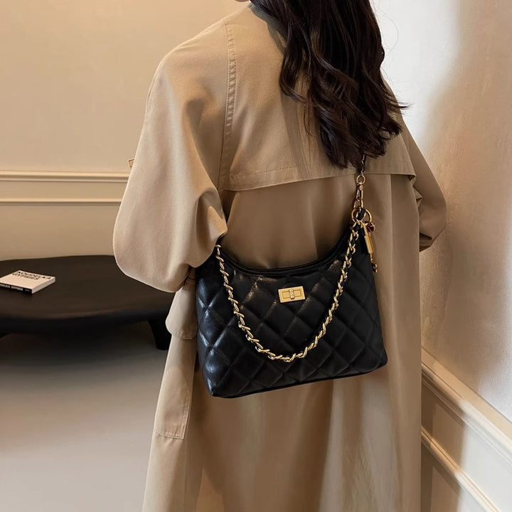 Quilted Chain-Detail Shoulder Bag Kalsten