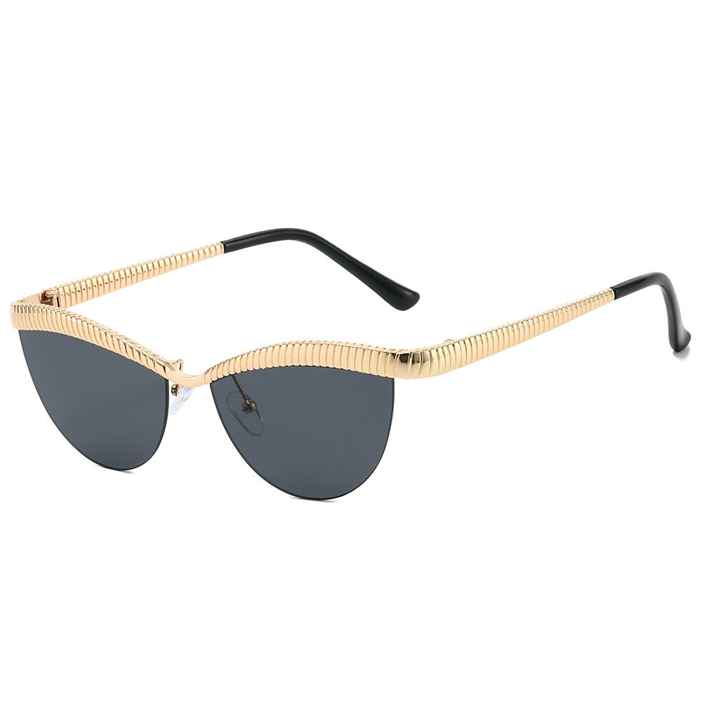Statement Cat-Eye Sunglasses with Sculpted Metal Frames Kalsten
