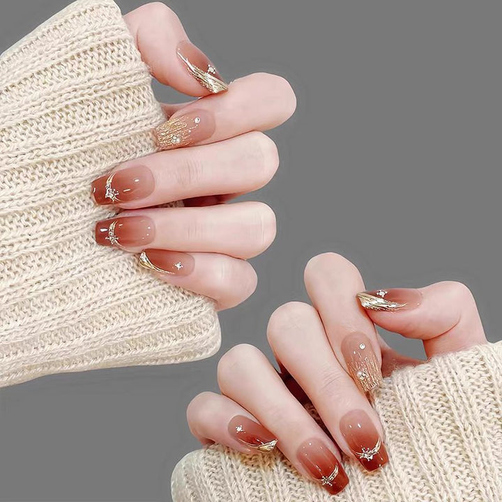 Elegant Glittering Press-On Nail Art Kalsten