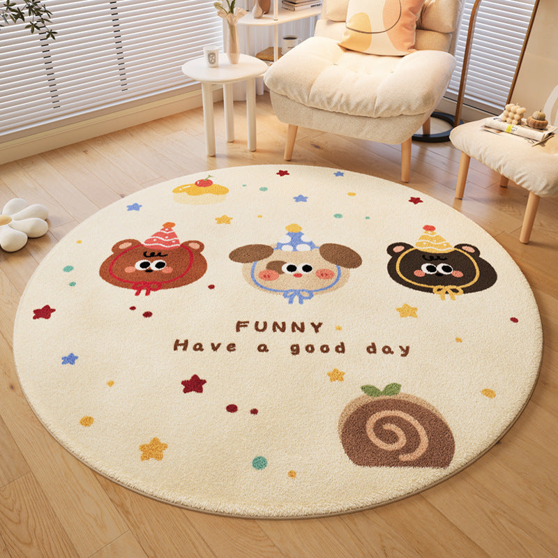 Playful Dog-Themed Round Area Rug
