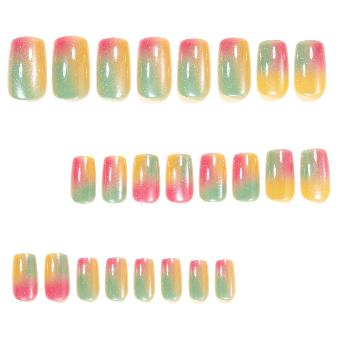 Artificial Nail Set with Shimmering Ombre Effect Kalsten