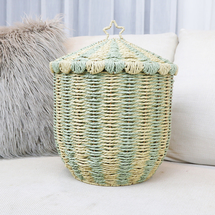Basket with lid and decorative design Kalsten