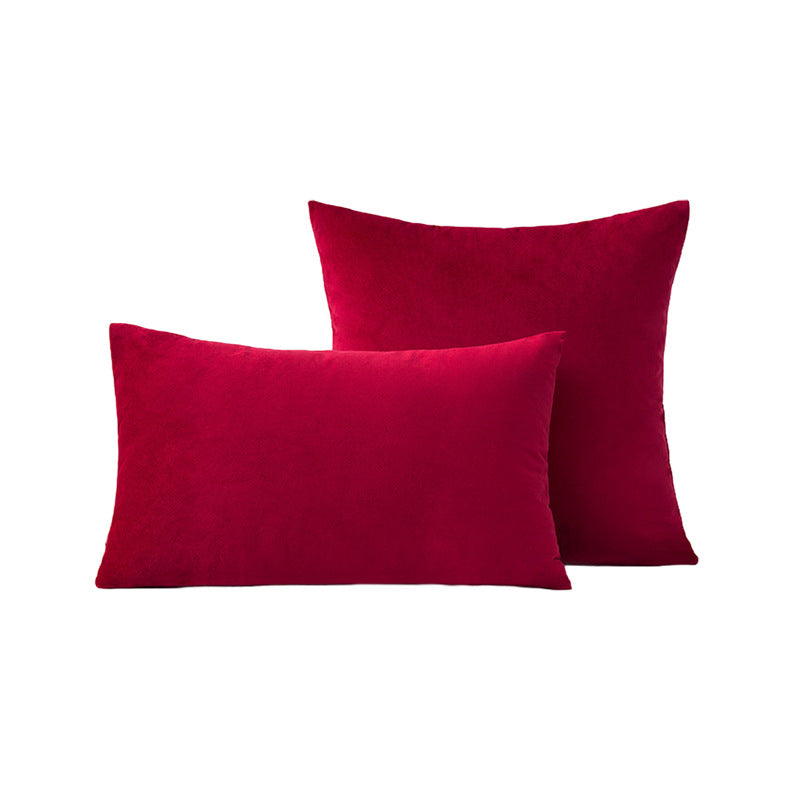 Luxury Velvet Square and Lumbar Decorative Pillow Cover Set with Concealed Zipper and Soft Microfiber Back