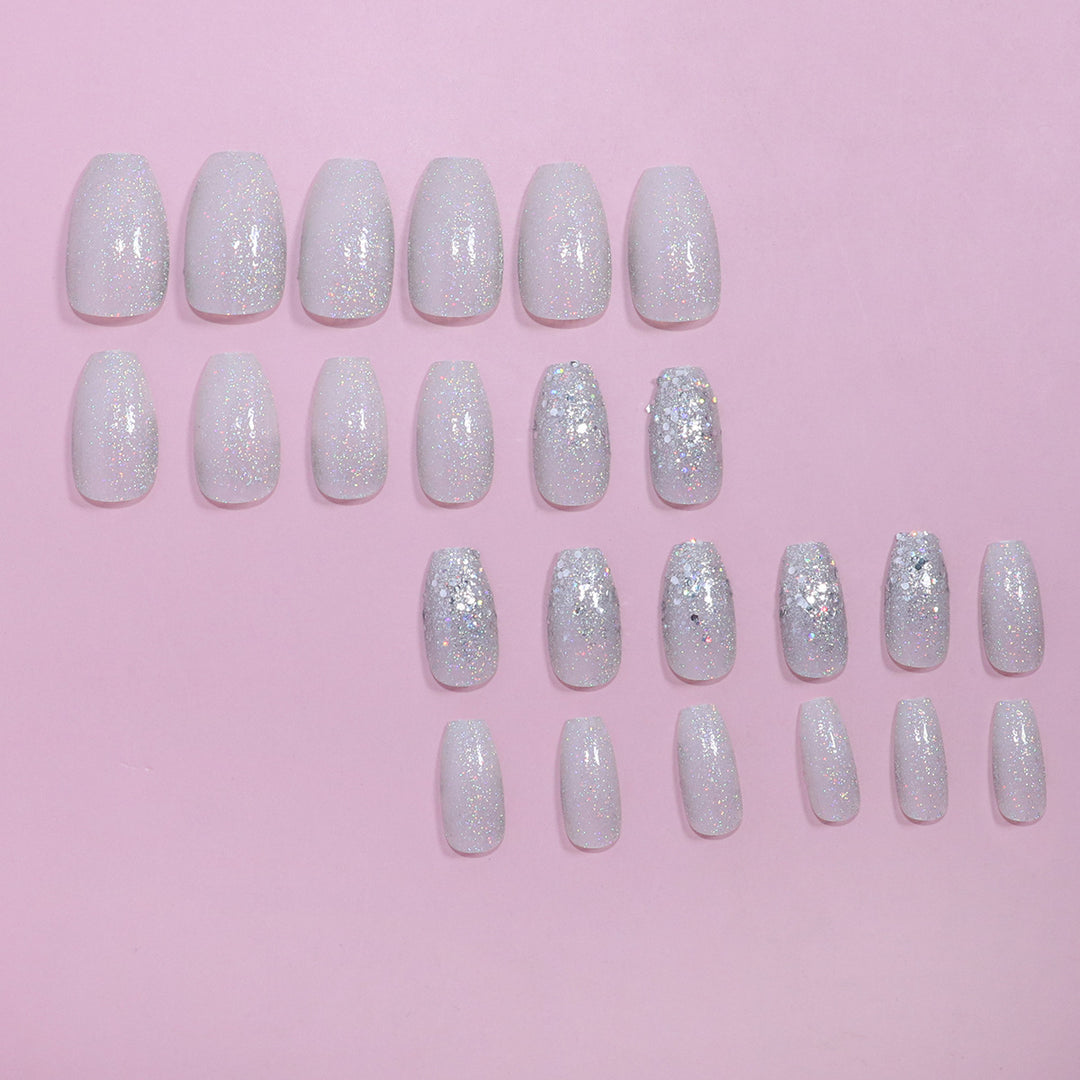 Glitter-Dusted Long Stiletto Press-On Nails Kalsten