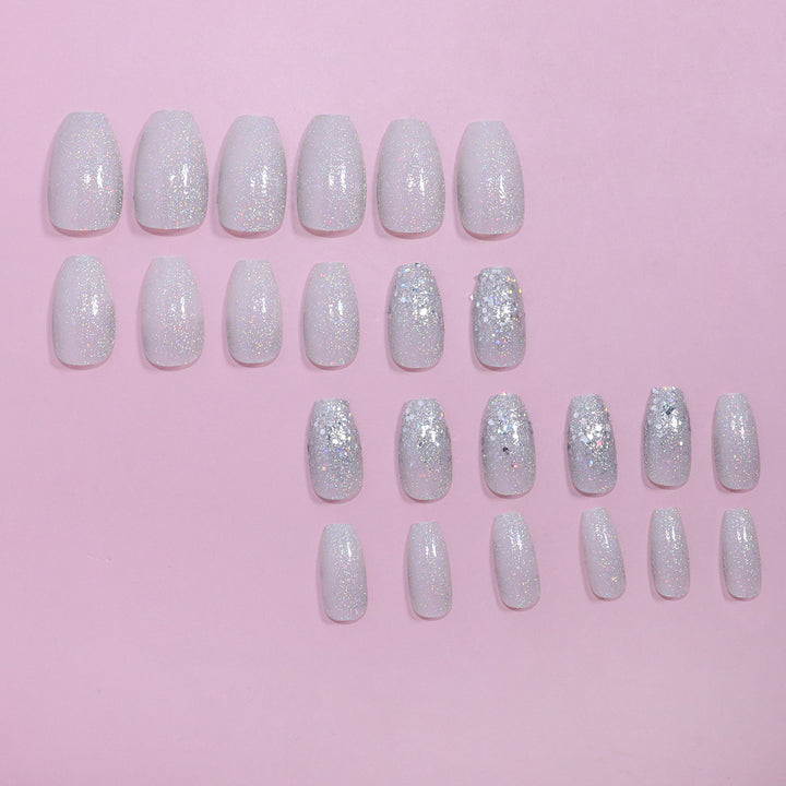 Glitter-Dusted Long Stiletto Press-On Nails Kalsten
