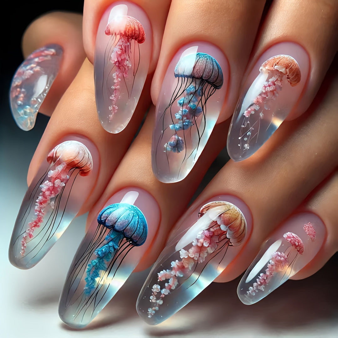 Artistic Jellyfish Design Nail Art Kalsten