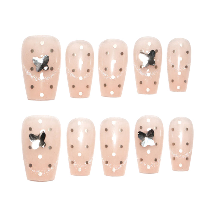 Artful Nail Extensions with Rhinestone Decoration Kalsten