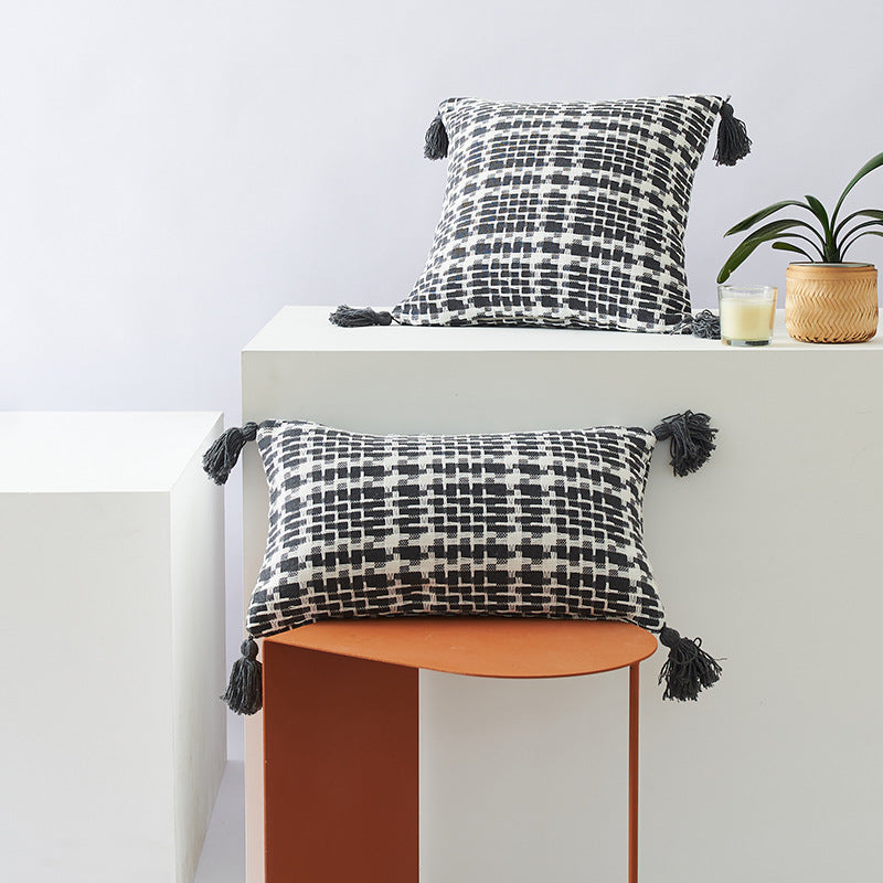 Textured Geometric Patterned Cushion