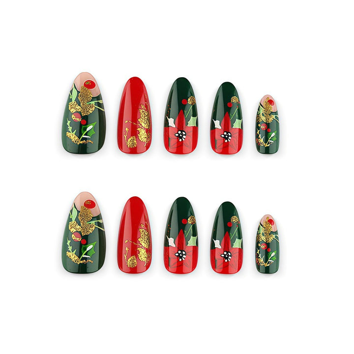 Artificial Nail Set with Festive Design Kalsten