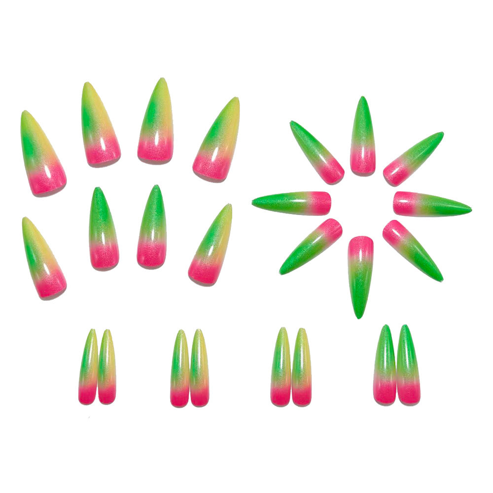 Trendy artificial nails with sparkling ombre color Kalsten