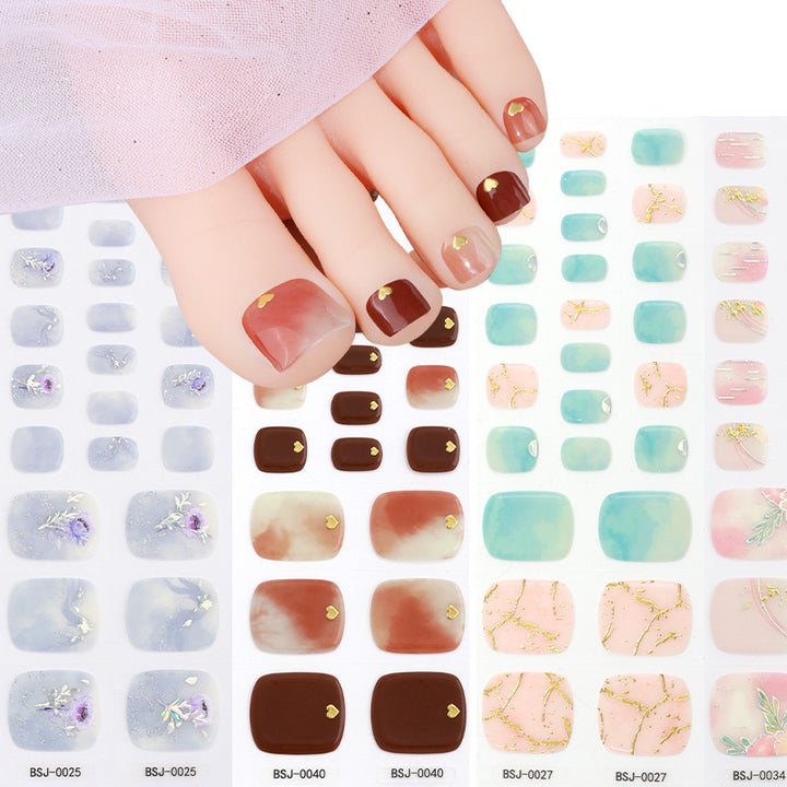 Floral Design Press-On Toenail Wraps