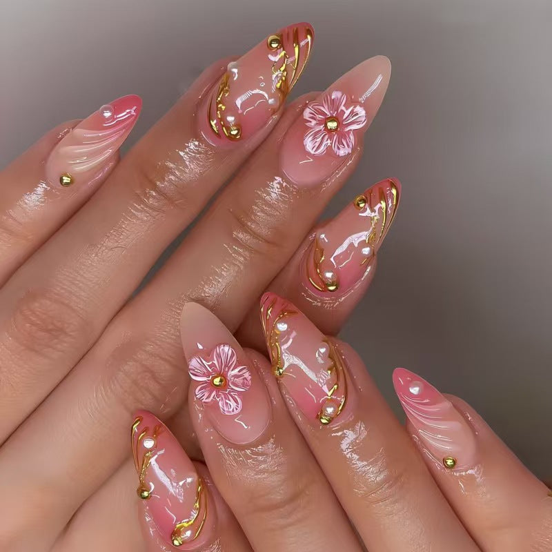 Floral and Decorative Press-On Nail Set Kalsten