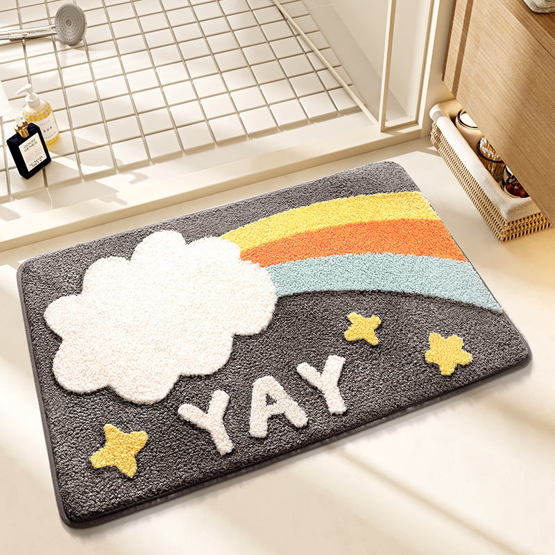 Whimsical Rainbow Bath Mat
