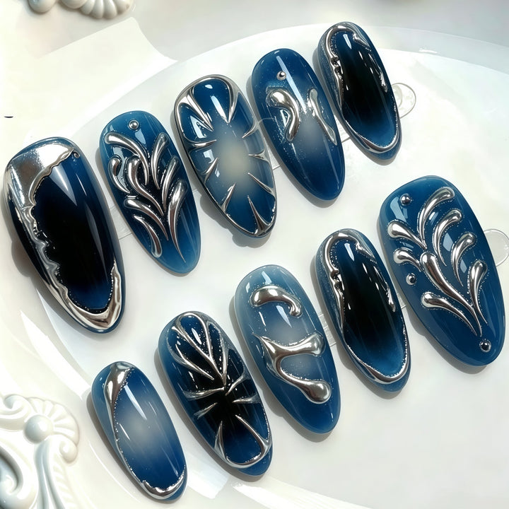 Artificial nails in the elegant leaf design Kalsten