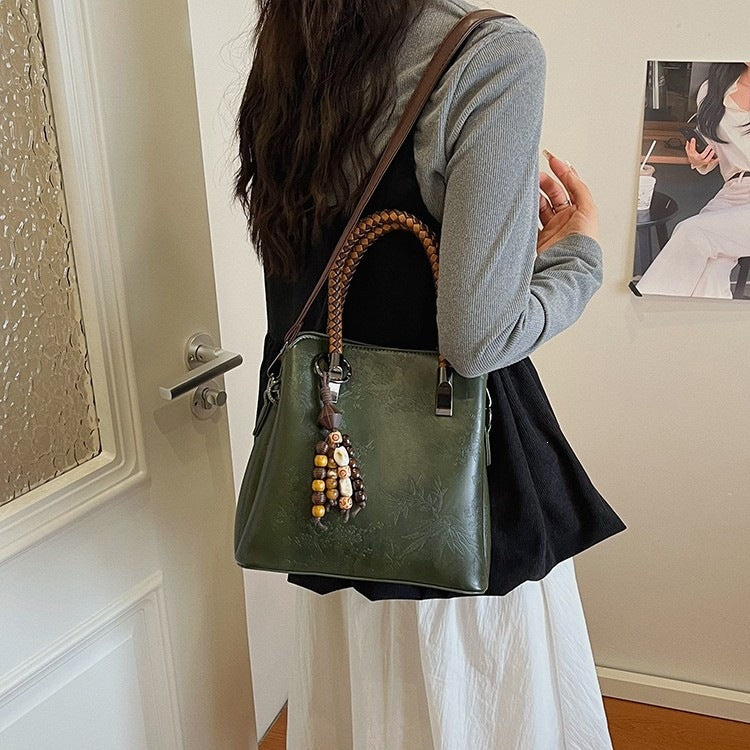 Elegant Handcrafted Floral Embossed Tote Bag