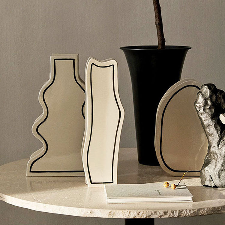 Abstract Curved Ceramic Sculpture