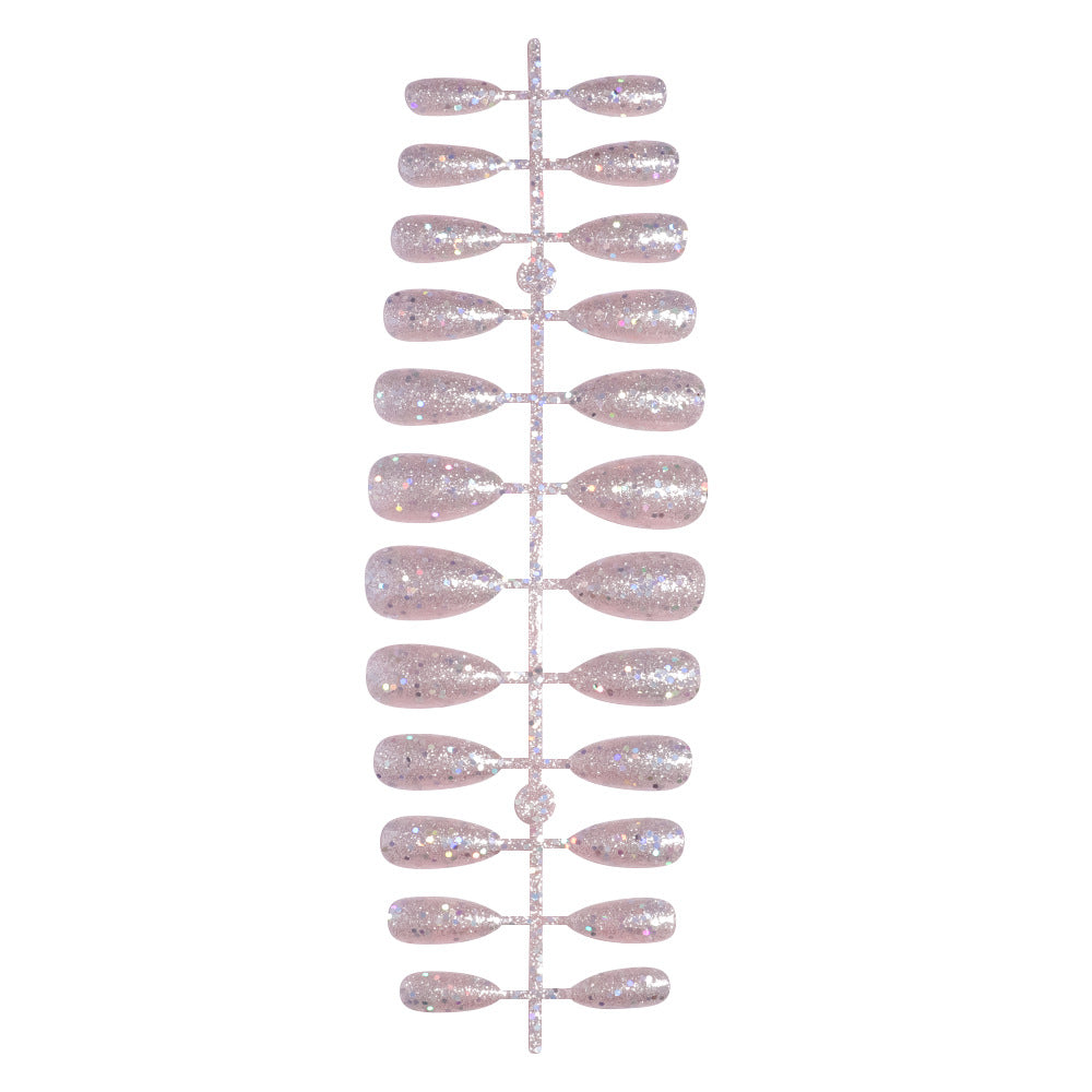 Sparkling Glittery Almond-Shape Press-On Nails Kalsten