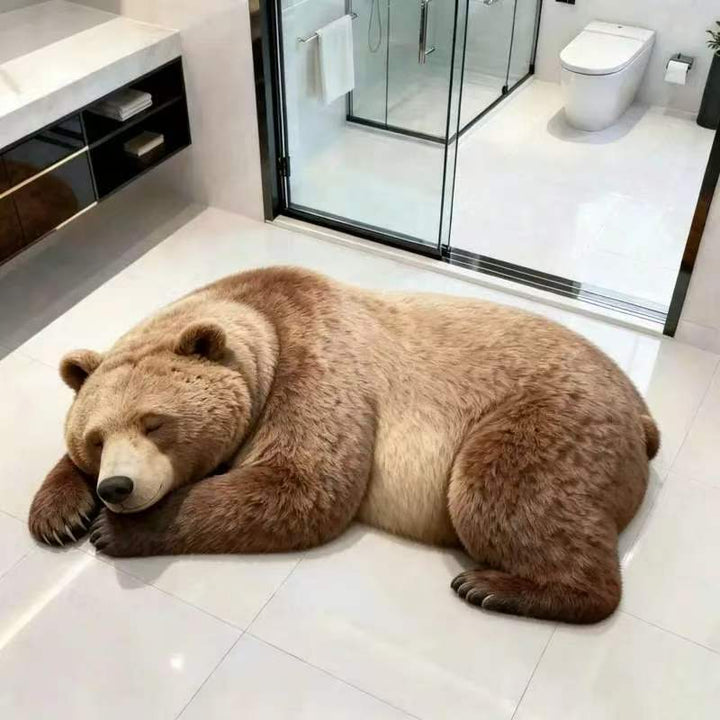 Bear-shaped Plush Floor Mat