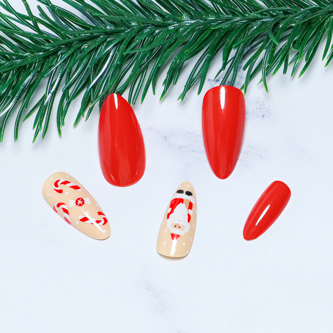 Festive Santa Claus Press-On Nail Set Kalsten