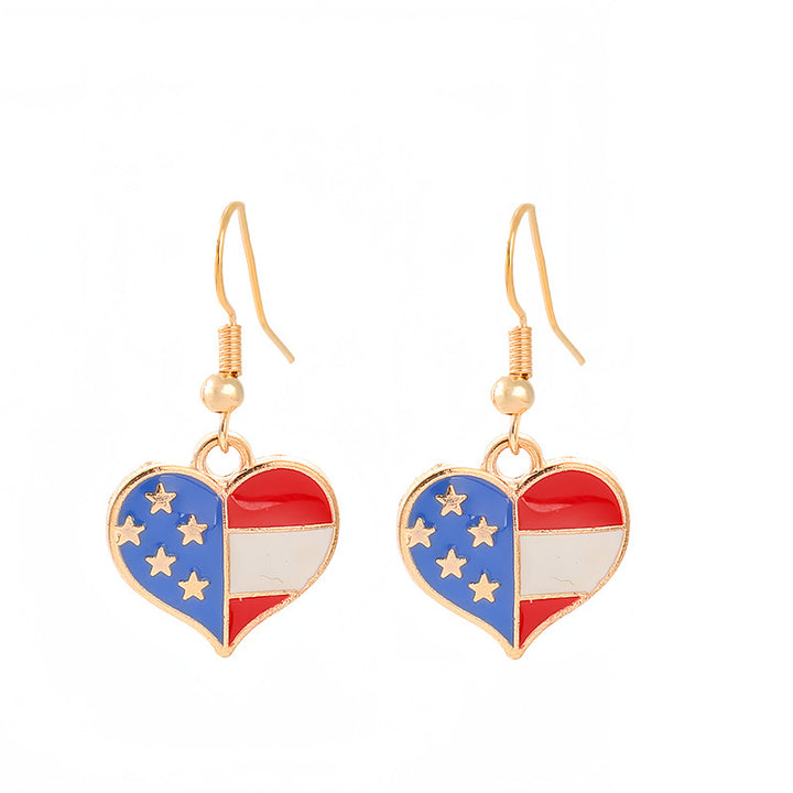 Women nan enamel horseshoe earrings with star motif and fishhook closure Kalsten