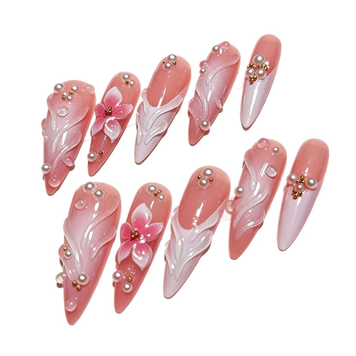 Floral Design Press-On Nail Tips Kalsten