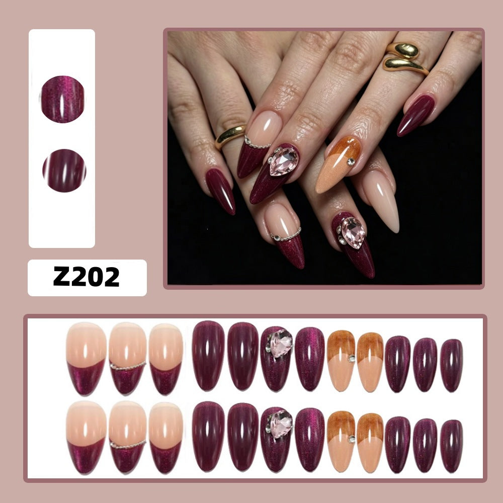 Artificial nails in elegant French design with glitter accents Kalsten