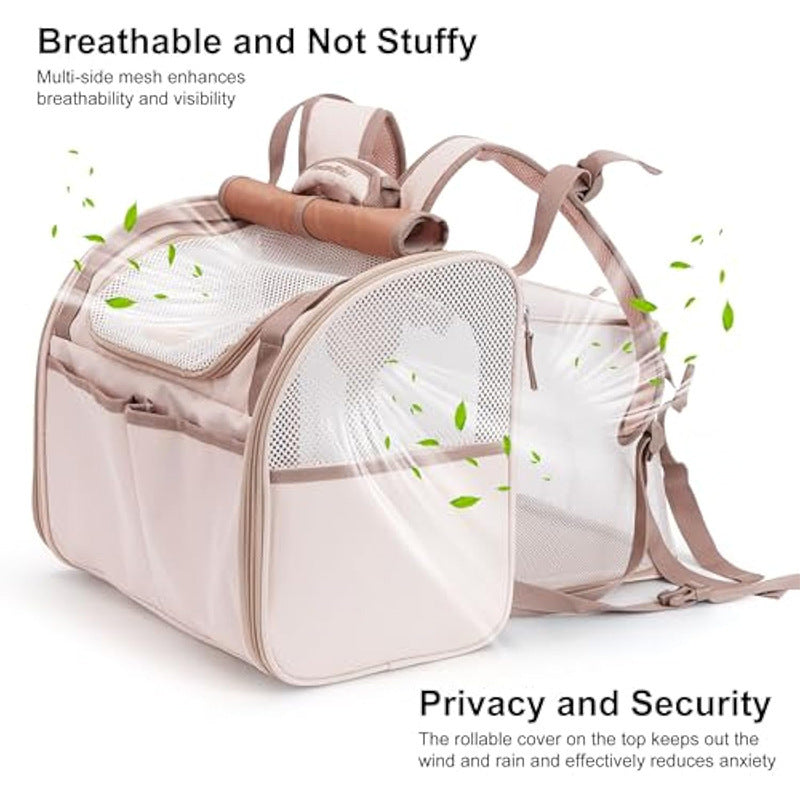 Pet Backpack with Ergonomic Carrying System and Breathable Mesh Inserts Kalsten